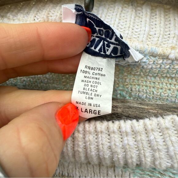 Vintage Private Club Pastel Basket Weave Geometric Knot Sweater Cotton XL - Picture 6 of 9